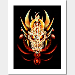 Demon skull dragon Posters and Art